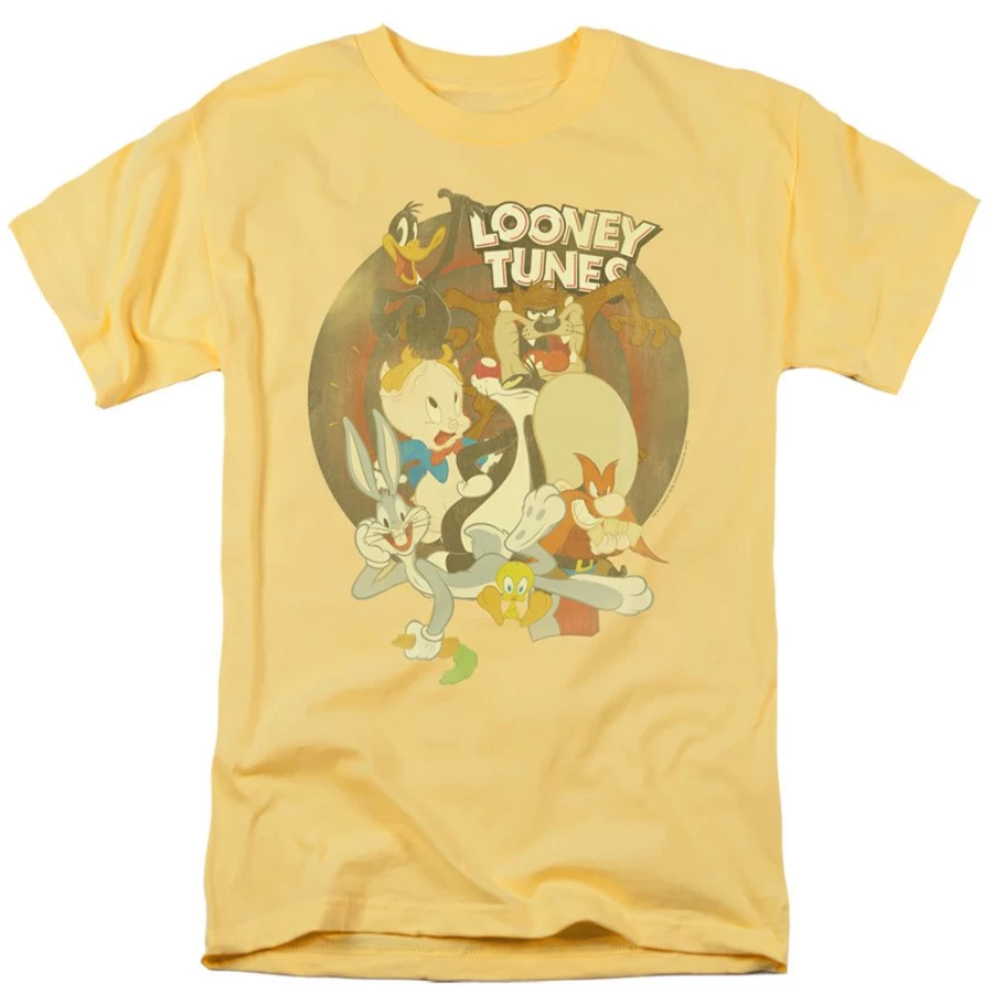 MeTV Custom Classics Looney Tunes Unisex T-Shirt - The Gang's All Here Cartoon Graphic Tee