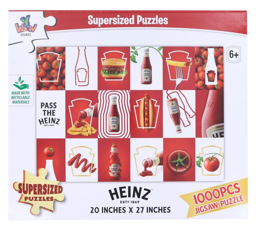 Toynk Supersized 1000-Piece Heinz Ketchup Jigsaw Puzzle for Adults & Collectors