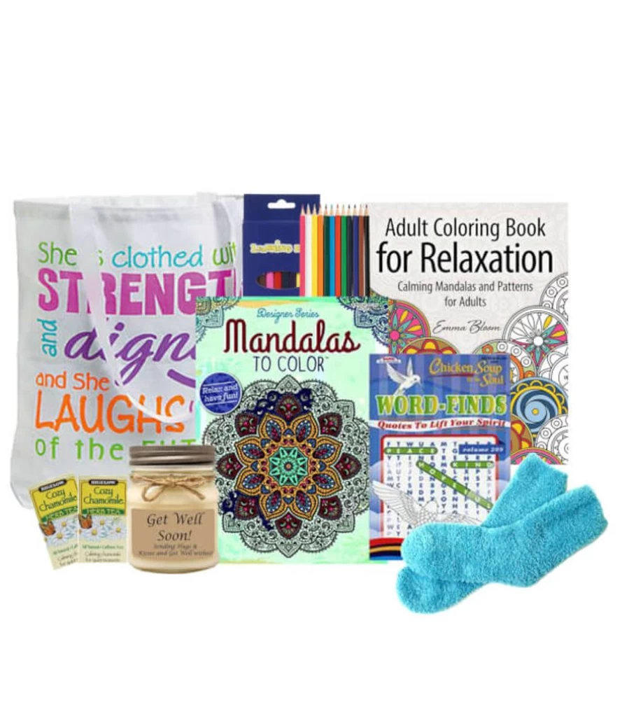 "GBDS Stress Relief Coloring Tote Bag - Adult Relaxation Gift, Reusable Art Therapy Carryall"
