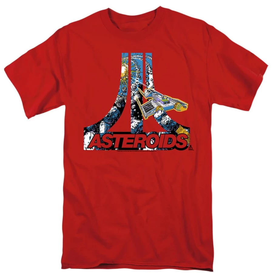MeTV Custom Classics Asteroids Retro Gaming T-Shirt - Unisex Atari Logo Tee