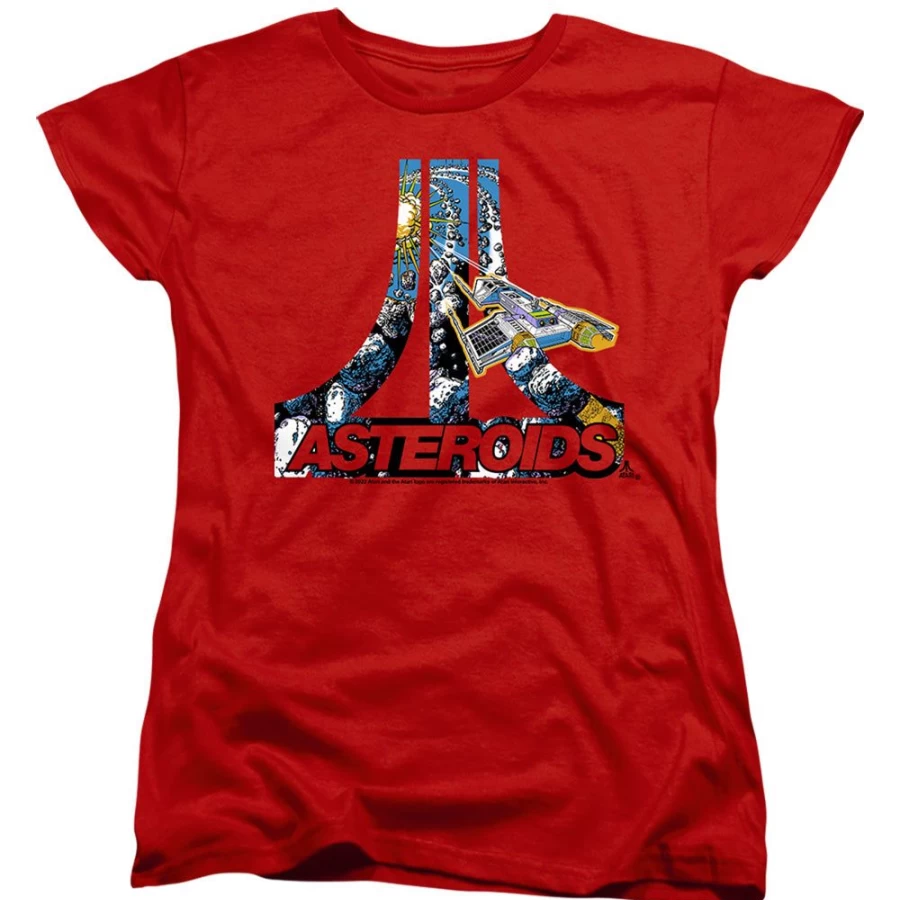 MeTV Custom Classics Asteroids Retro Gaming T-Shirt - Unisex Atari Logo Tee