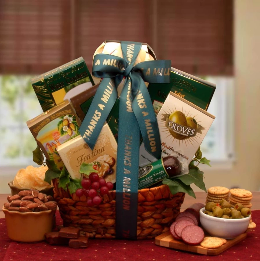 "GBDS Gourmet Thank You Gift Basket - Deluxe Food & Treats Hamper for Appreciation"