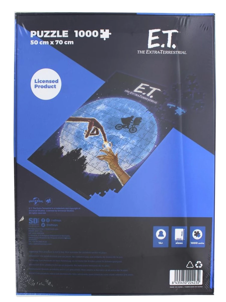 E.T. The Extra-Terrestrial 1000-Piece Jigsaw Puzzle by Toynk – Official Movie Poster Collectible