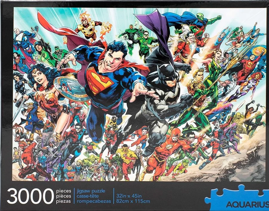 Toynk DC Comics Superheroes 3000-Piece Jigsaw Puzzle for Adults – Batman, Superman, Wonder Woman Collectible Puzzle