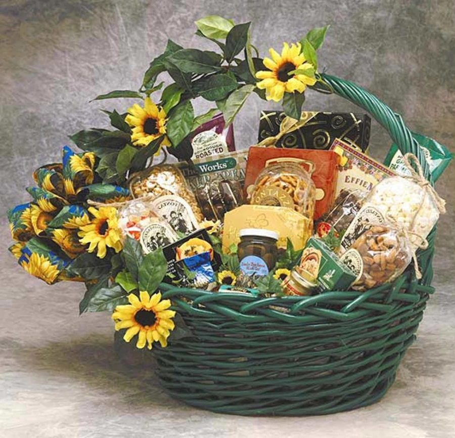 GBDS Premium Sunflower Gift Basket – Deluxe Gourmet Treats Collection for Holidays & Gifting