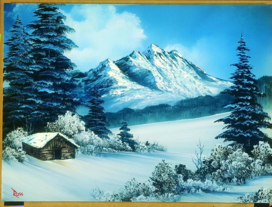 "Toynk 1000-Piece Bob Ross A Perfect Winter Day Jigsaw Puzzle for Adults – Nature Landscape Art"