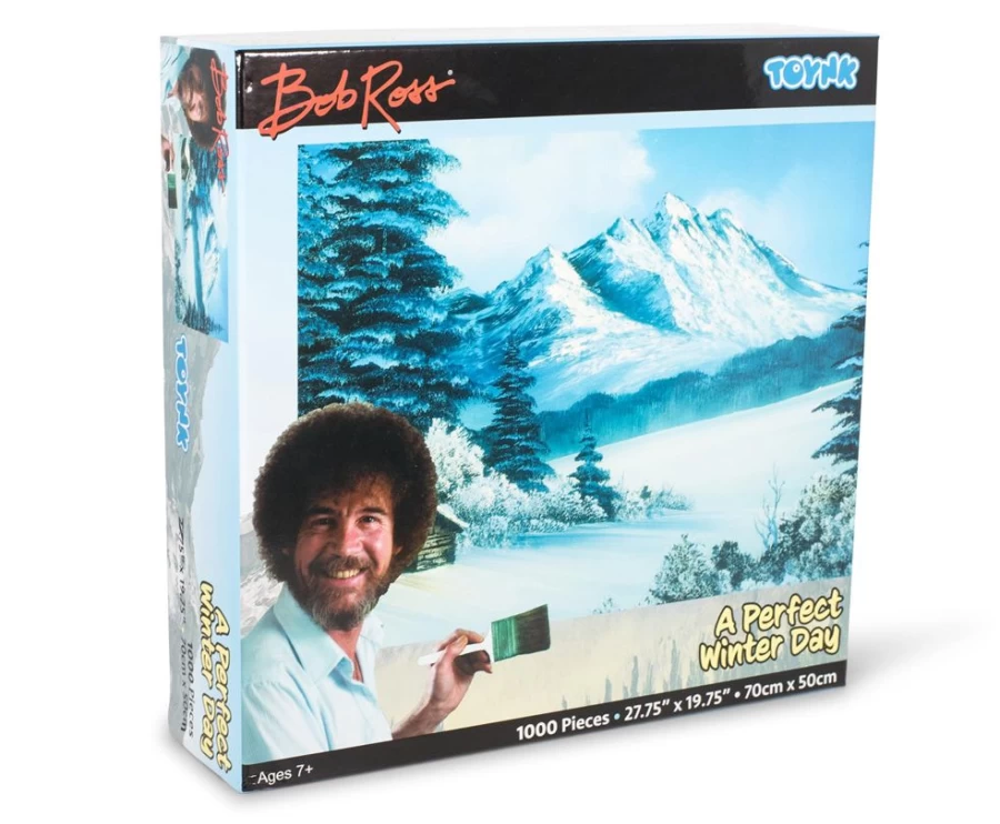 "Toynk 1000-Piece Bob Ross A Perfect Winter Day Jigsaw Puzzle for Adults – Nature Landscape Art"