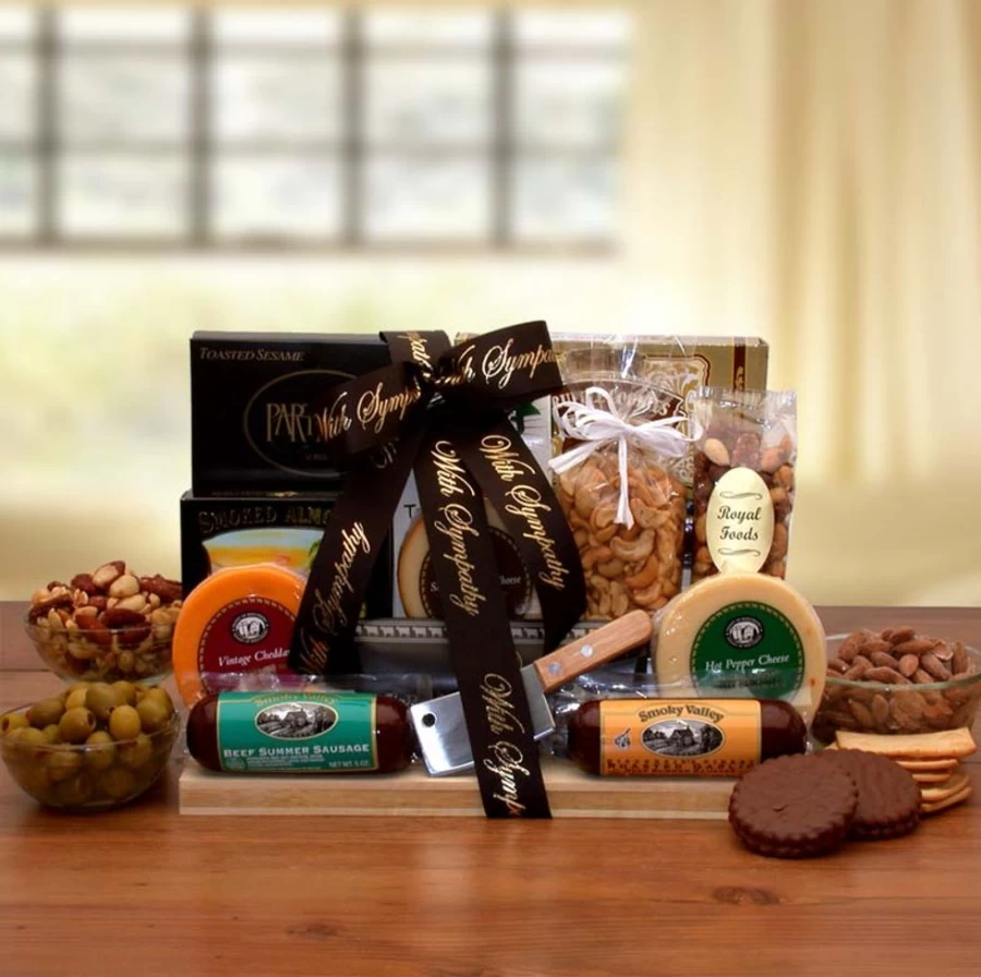 "GBDS Gourmet Sympathy Gift Board - Thoughtful Condolence Present for Loss"