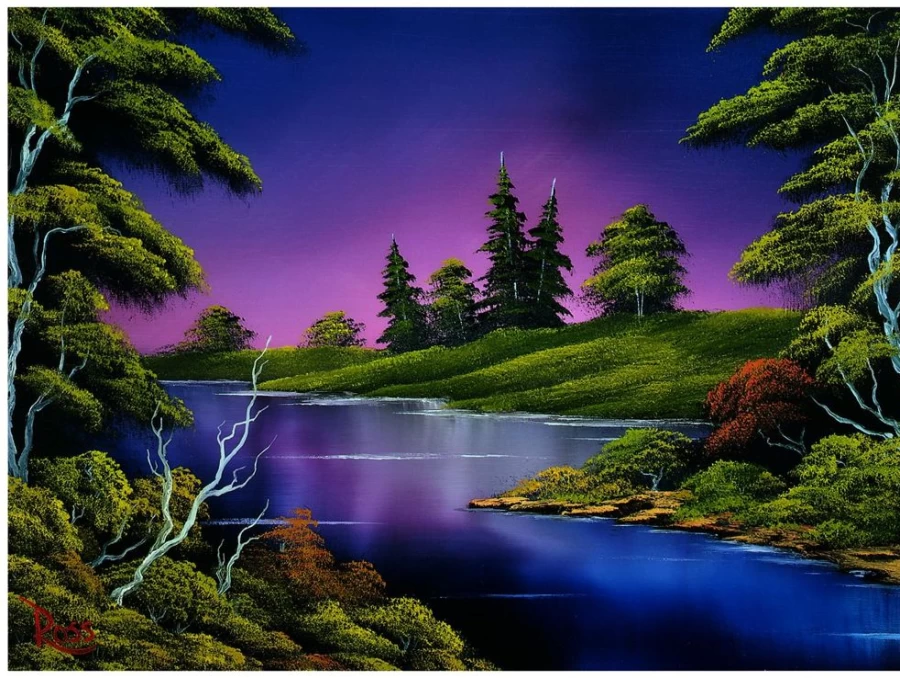 "Toynk 1000-Piece Bob Ross Blue River Nature Jigsaw Puzzle | Premium Quality Art Puzzle"