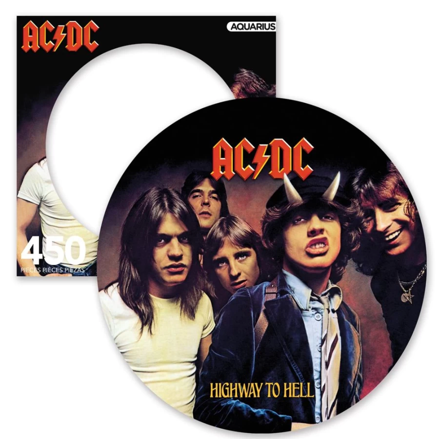 Toynk AC/DC Highway to Hell 450-Piece Picture Disc Jigsaw Puzzle - Rock Music Collectible Puzzle for Adults & Fans