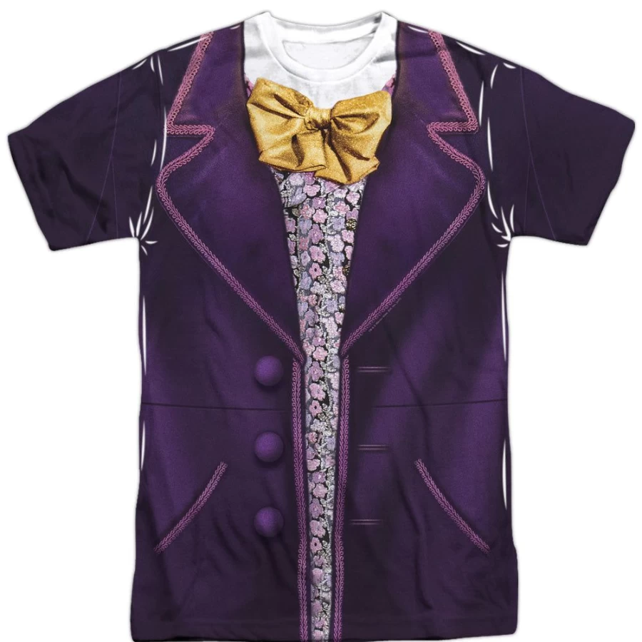 "MeTV Custom Classics Unisex Willy Wonka Costume - Front & Back Design"