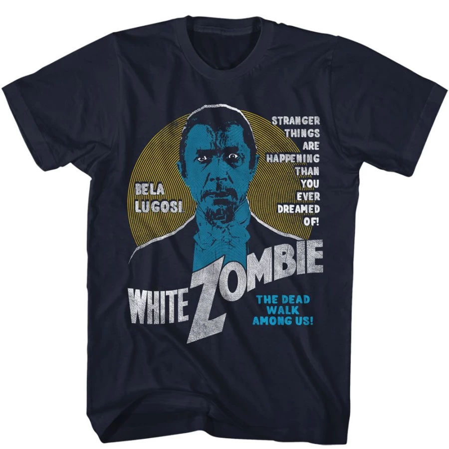 "MeTV Custom Brands Bela Lugosi White Zombie Unisex T-Shirt - Vintage Horror Movie Merchandise"