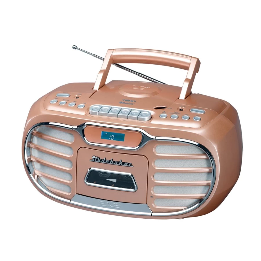 Studebaker Retro Bluetooth Boombox - Vintage Style Portable Speaker with Big Sound and Wireless Edge
