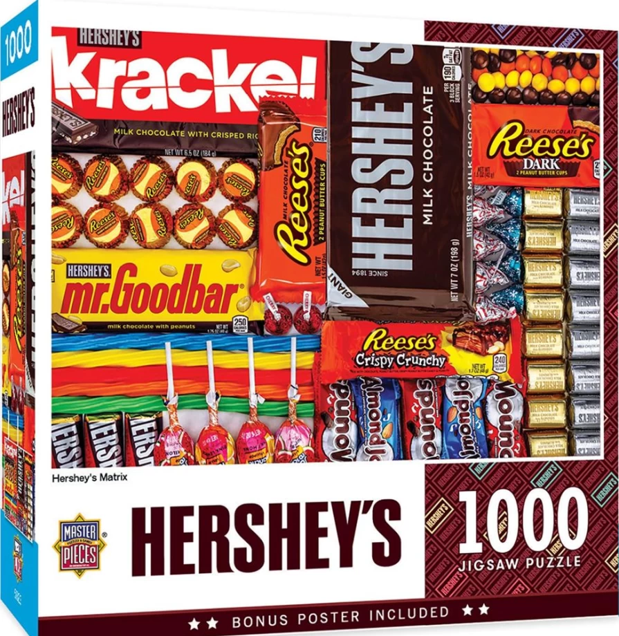 Toynk Matrix 1000 Piece Jigsaw Puzzle - Challenging Hershey's Themed Brain Teaser for Adults & Kids