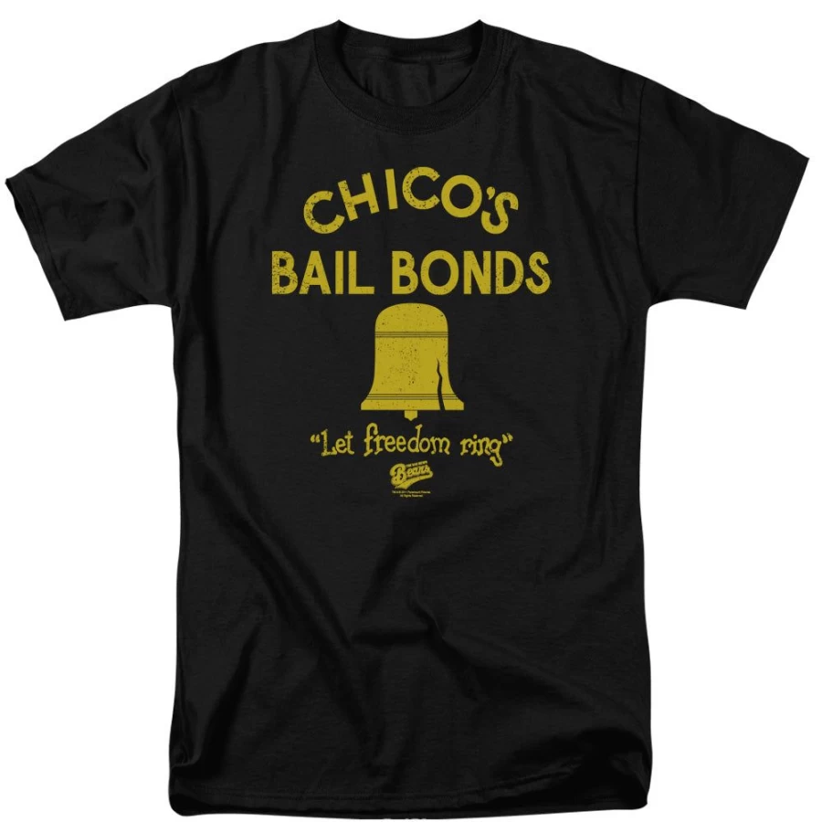 MeTV Custom Classics Unisex Bad News Bears Chico's Bail Bonds T-Shirt Vintage Movie Merchandise