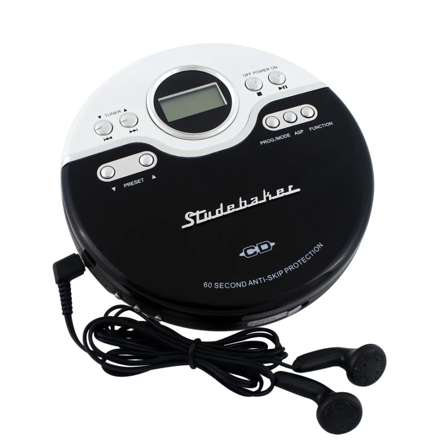 Studebaker Vintage Portable CD Player with FM Radio and Jogging Clip for On-the-Go Music