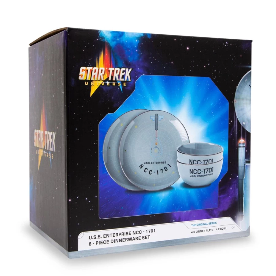 Star Trek NCC-1701 Ceramic Dinnerware Set 8-Piece by Toynk - Original Series Collectible
