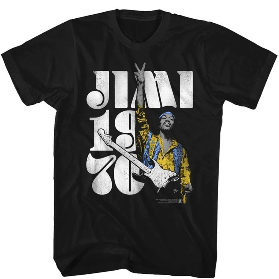 Jimi Hendrix - Peace Jimi Vintage T-Shirt by MeTV Custom Brands