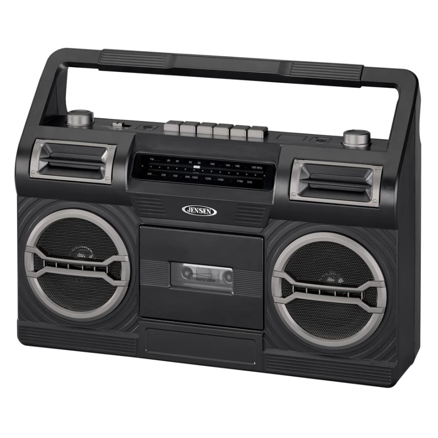 Jensen Portable AM/FM Radio with Cassette Player, Recorder, and Built-In Speakers