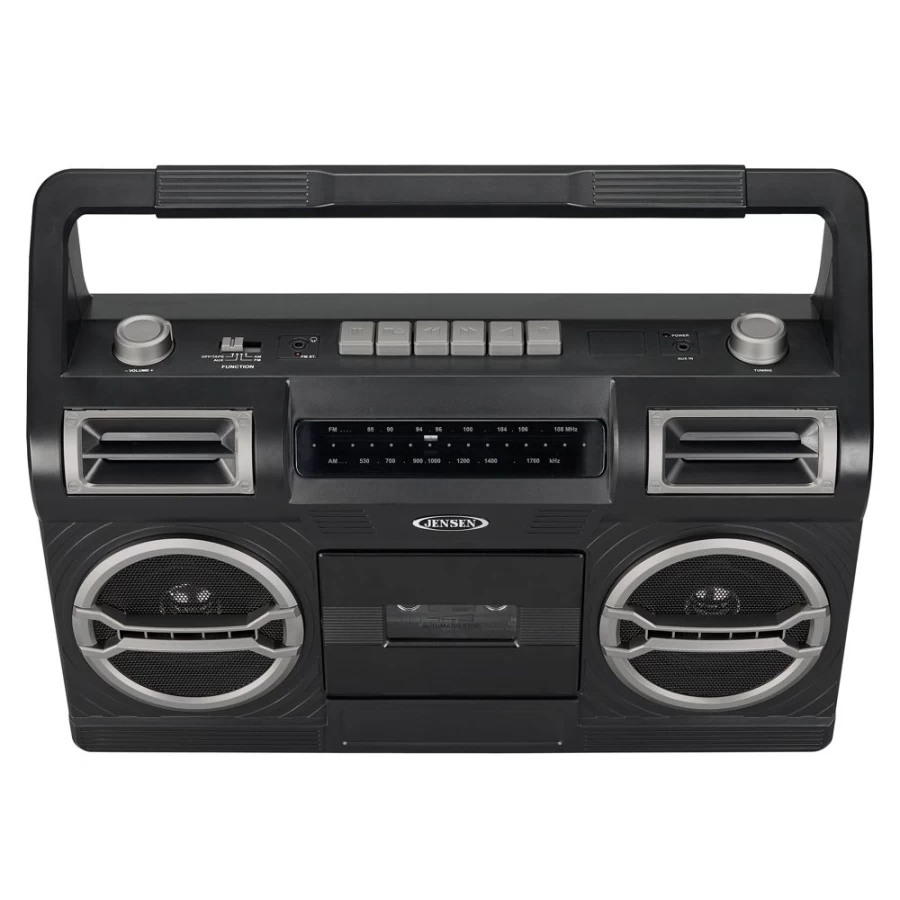 Jensen Portable AM/FM Radio with Cassette Player, Recorder, and Built-In Speakers