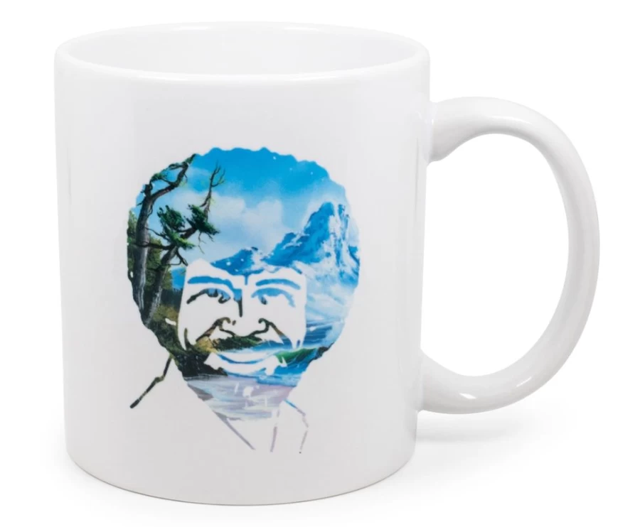"Toynk Bob Ross Themed 11 oz Ceramic Coffee Mug | Portrait Design Collectible Cup"
