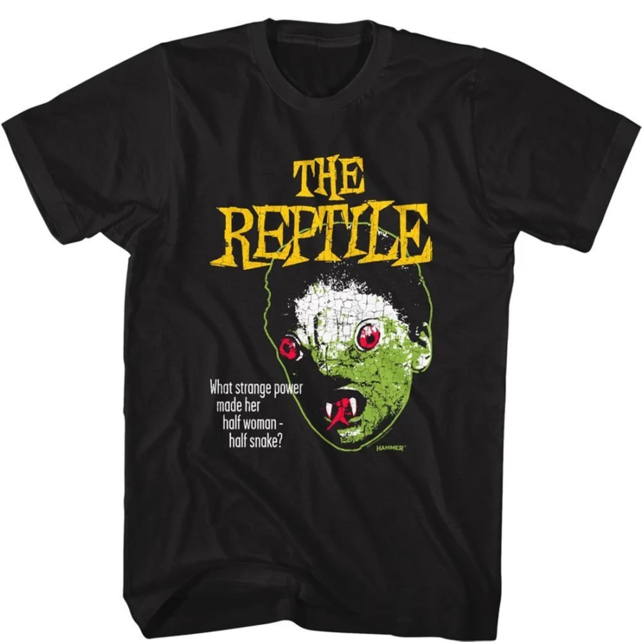 MeTV Custom Brands Unisex Hammer Horror The Reptile Face Classic Monster T-Shirt