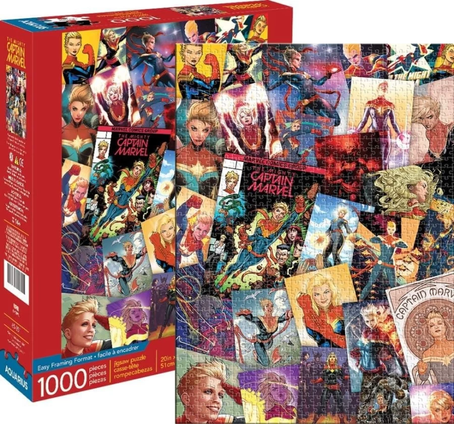 Toynk Marvel Captain Marvel 1000-Piece Jigsaw Puzzle – Collectible Collage Puzzle for Adults & Fans