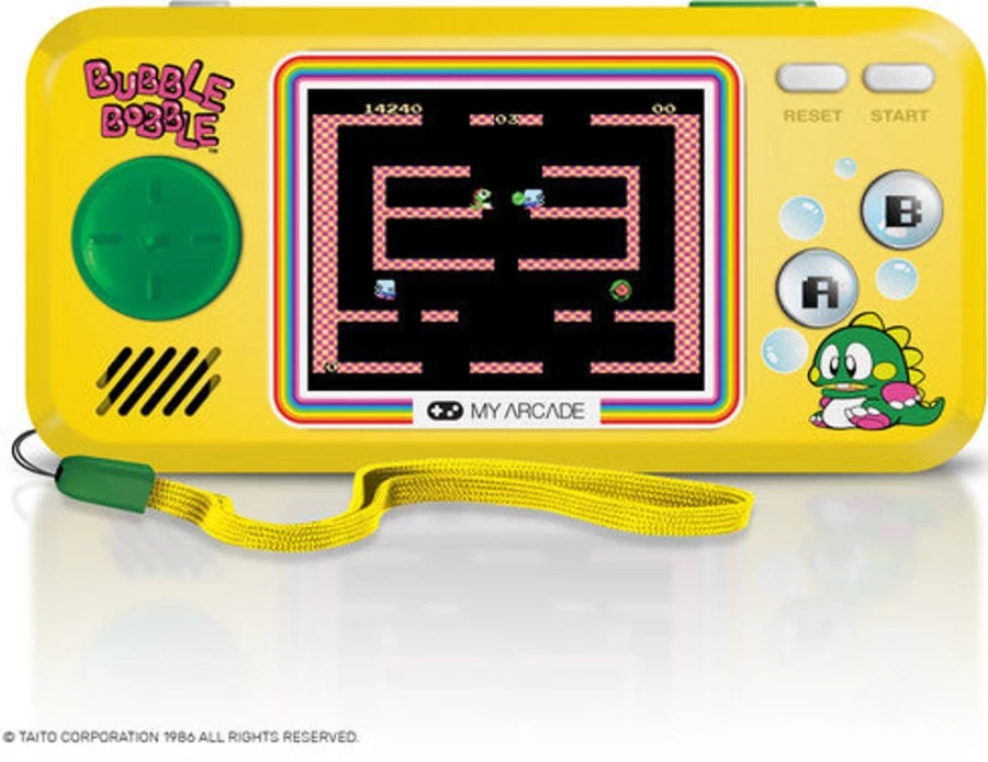 MeTV Entertainment Bubble Bobble Portable Handheld Game System - My Arcade Pocket Player Retro Gaming Device