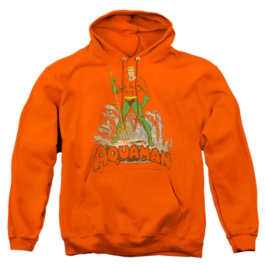 MeTV Custom Classics Aquaman Distressed Logo Unisex T-Shirt Vintage DC Comics Design