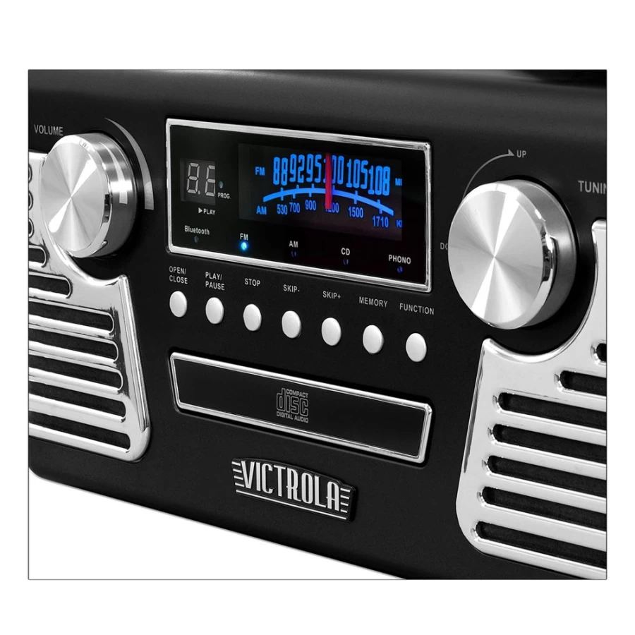Victrola Vintage Bluetooth Record Player with 3-Speed Turntable, USB, and Stereo Speakers - Retro Style Vinyl Player for Classic Music Lovers