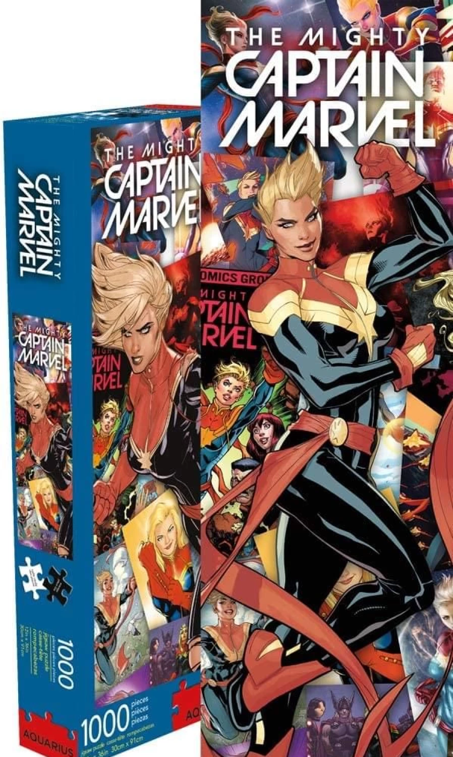 Toynk Marvel Captain Marvel 1000-Piece Jigsaw Puzzle for Adults, Collage Art, Slim Fit, Collectible Comic Superhero Puzzle
