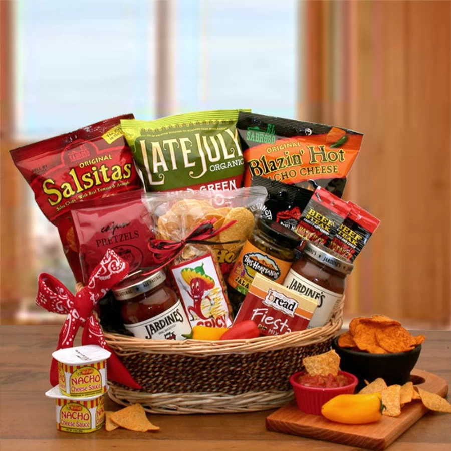 GBDS Gourmet Salsa & Chips Gift Basket - Spicy Snack Set for Food Lovers