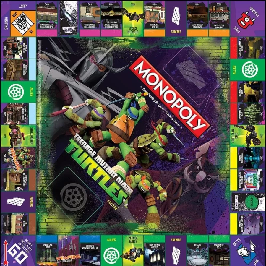 "Toynk Monopoly Teenage Mutant Ninja Turtles Edition - Family Board Game for TMNT Fans"
