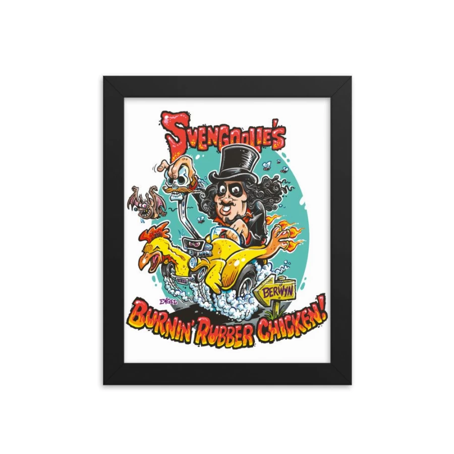 "Jim Engel's Svengoolie Burnin' Rubber Chicken Art Print | 2022 Series | MeTV Custom Products Collectible"
