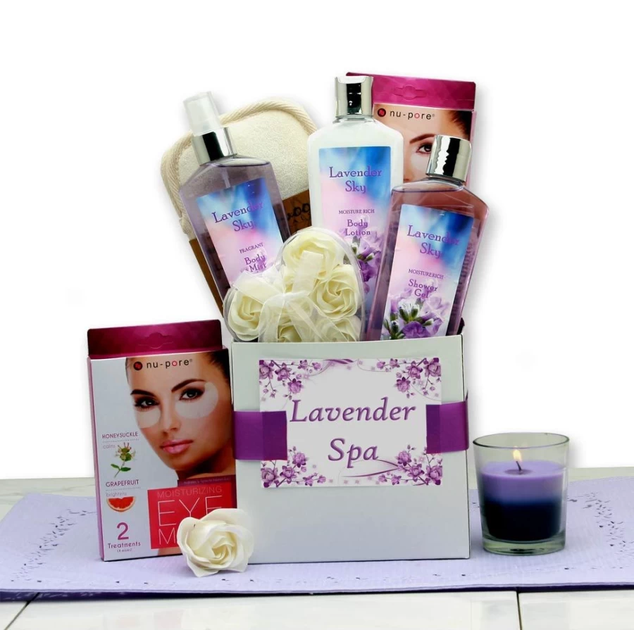 GBDS Lavender Spa Gift Set - Relaxing Aromatherapy Care Package with Natural Essentials