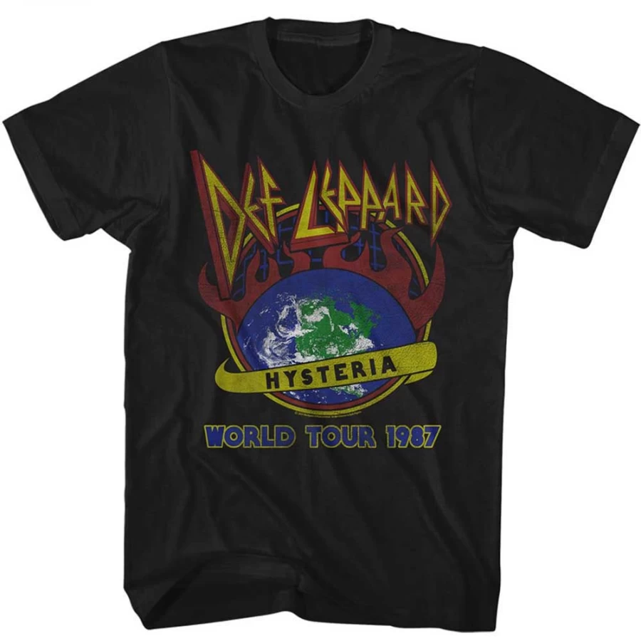 Def Leppard Hysteria World Tour Vintage Concert T-Shirt by MeTV Custom Brands