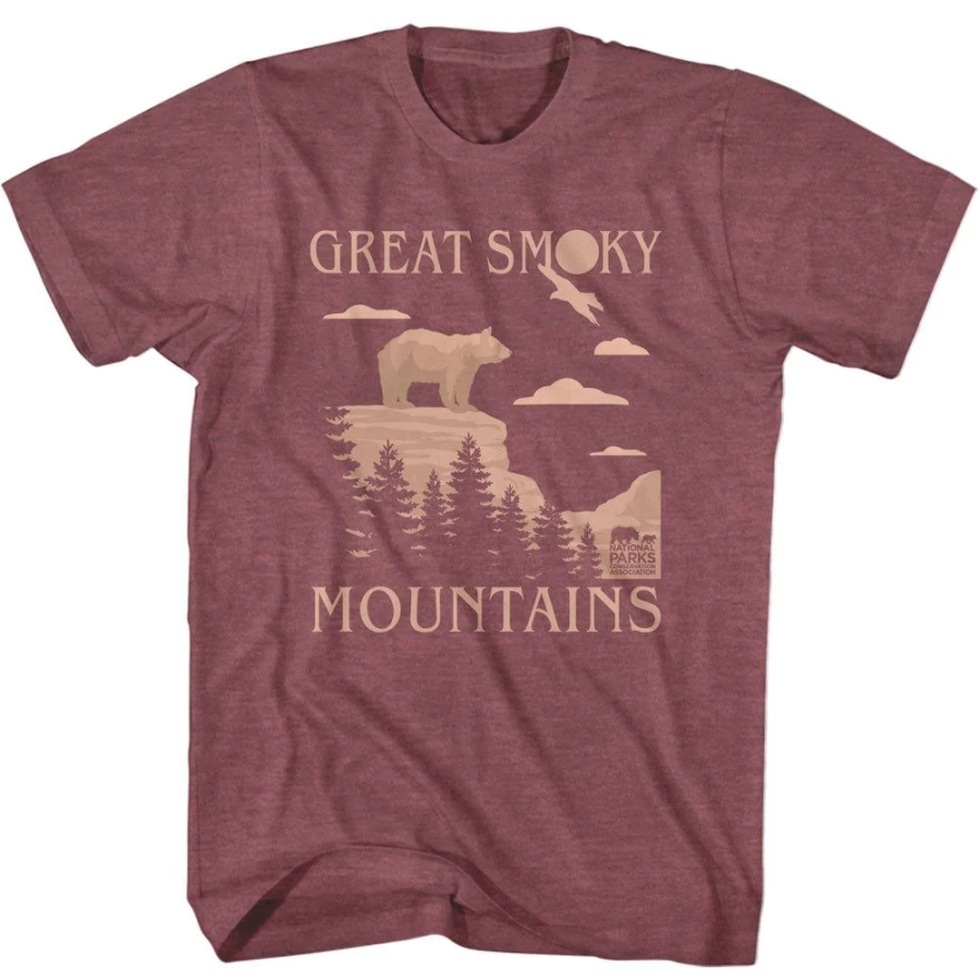 MeTV Custom Brands Unisex Red Great Smoky Mountains National Park T-Shirt