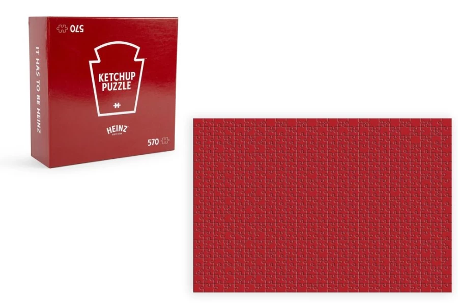 Toynk 570-Piece Heinz Ketchup All-Red Jigsaw Puzzle for Adults & Kids – Fun Food-Themed Brain Teaser