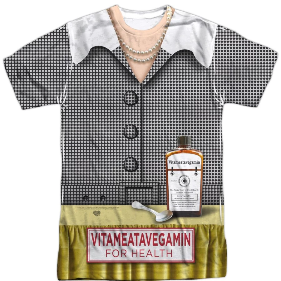 "MeTV Custom Classics I Love Lucy Vita Costume - Unisex TV Show Outfit (Front & Back Design)"