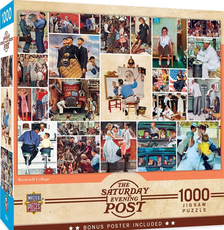 "Toynk 1000-Piece Jigsaw Puzzle - Saturday Evening Post Rockwell Collage Art Puzzle"