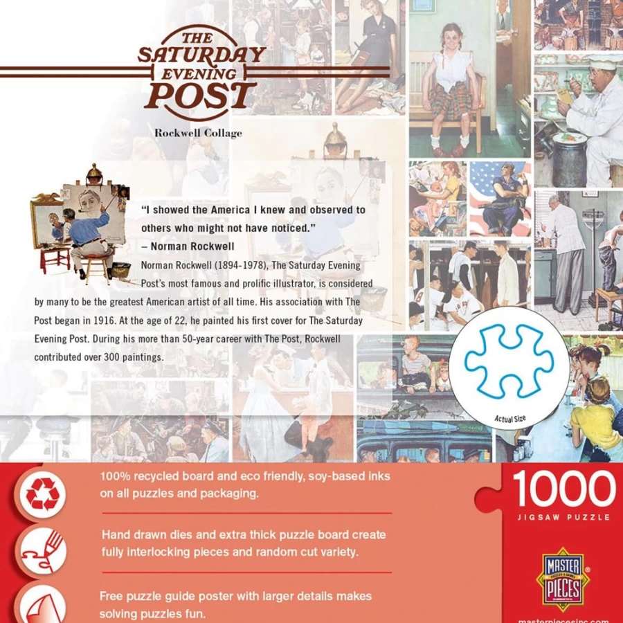 "Toynk 1000-Piece Jigsaw Puzzle - Saturday Evening Post Rockwell Collage Art Puzzle"
