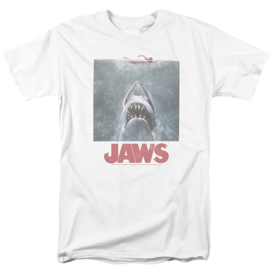 MeTV Custom Classics Unisex Jaws Movie Logo T-Shirt