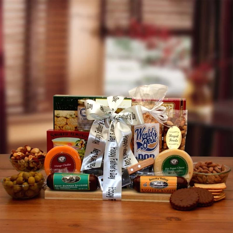 GBDS Ultimate Gourmet Nut & Sausage Gift Board for Father's Day – Premium Snack Collection