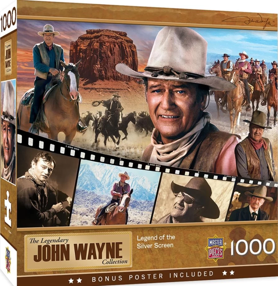 John Wayne 1000 Piece Jigsaw Puzzle by Toynk - Legend of the Silver Screen Collectible