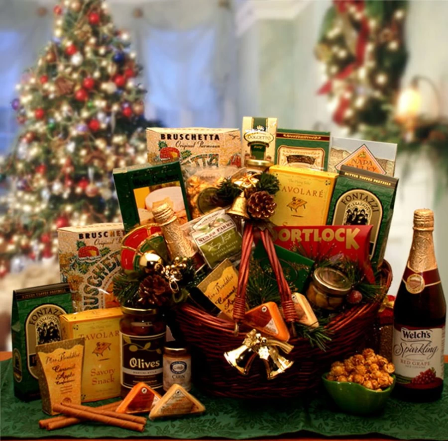 GBDS Holiday Entertainer Gift Basket - Premium Gourmet Food & Wine Gift Set for Christmas Celebrations