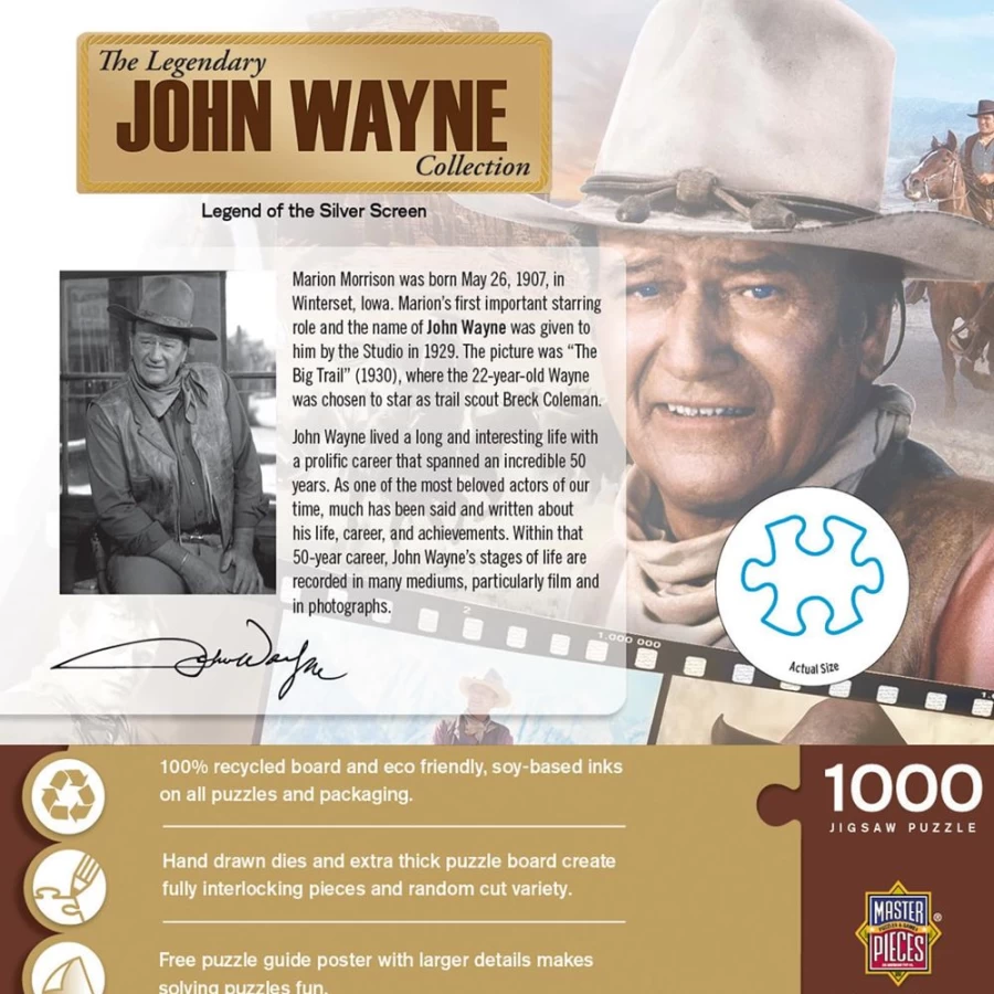 John Wayne 1000 Piece Jigsaw Puzzle - Legend of the Silver Screen Collectible Toy by Toynk