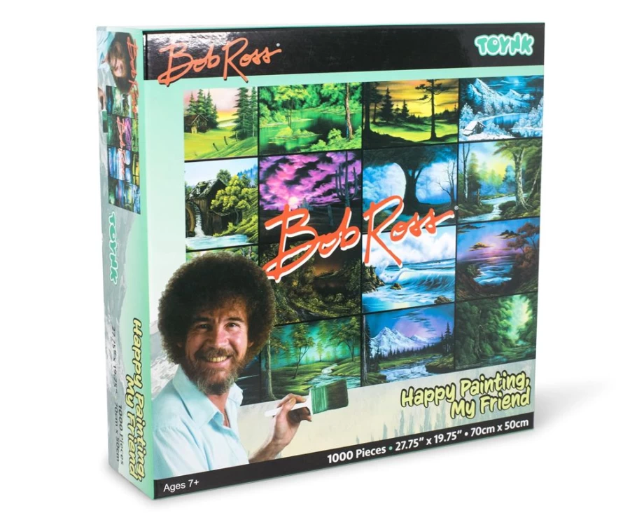 "Toynk 1000-Piece Bob Ross Happy Painting My Friend Nature Jigsaw Puzzle"