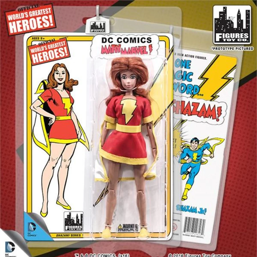 MeTV Figures Shazam Retro 8-Inch Mary Marvel Action Figure Series 1 Collectible