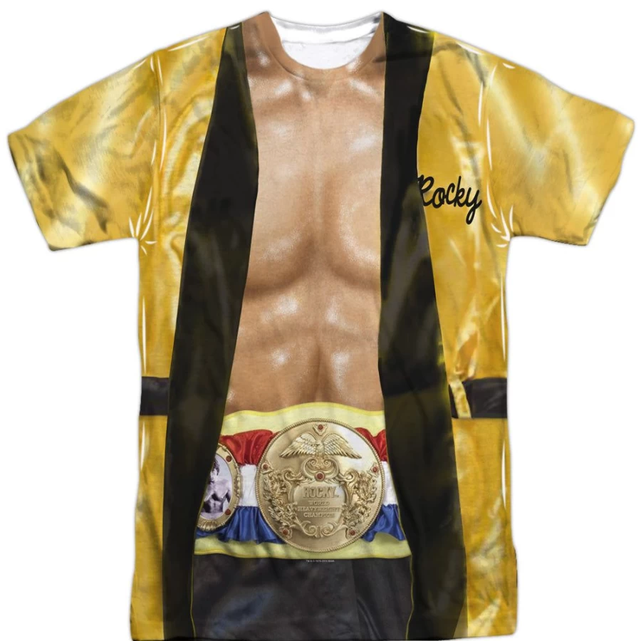 MeTV Custom Classics Unisex Rocky Yellow Robe Costume - Front & Back Design