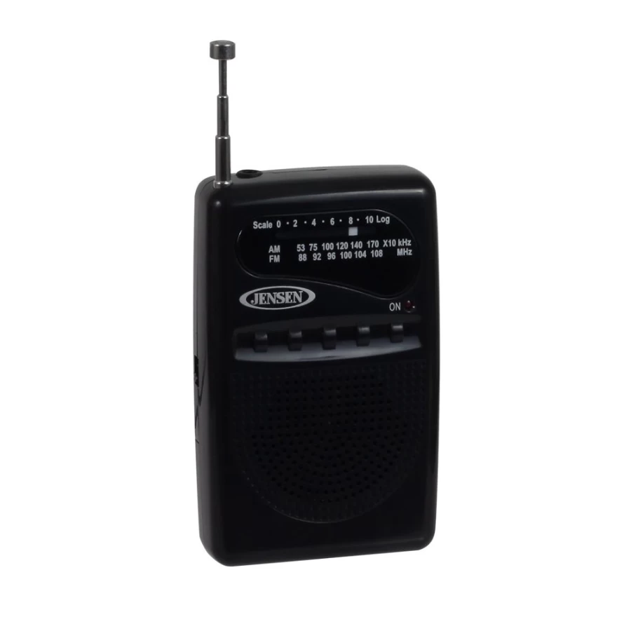 Jensen Portable AM/FM Pocket Radio - Compact & Lightweight for On-The-Go Listening